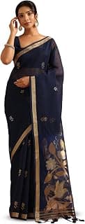 Soch Womens Organza Botanical Zari Woven Saree