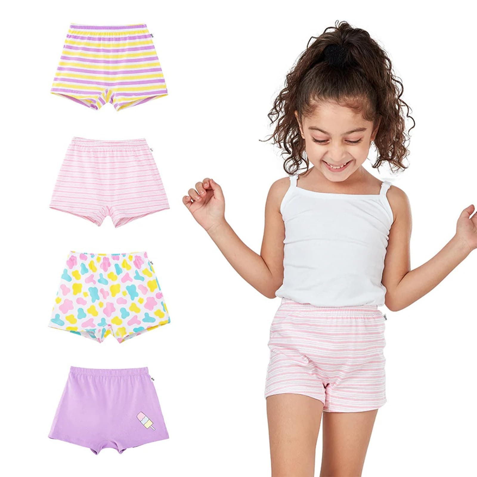 YouGotPlanB Cotton Boxers for Girls | Ages 2-16 Years | Relaxed Fit | Gentle Elastic Waistbands | Breathable & Tagless