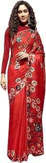 NAVYASA BY LIVA Navyasa red liva satin floral print saree