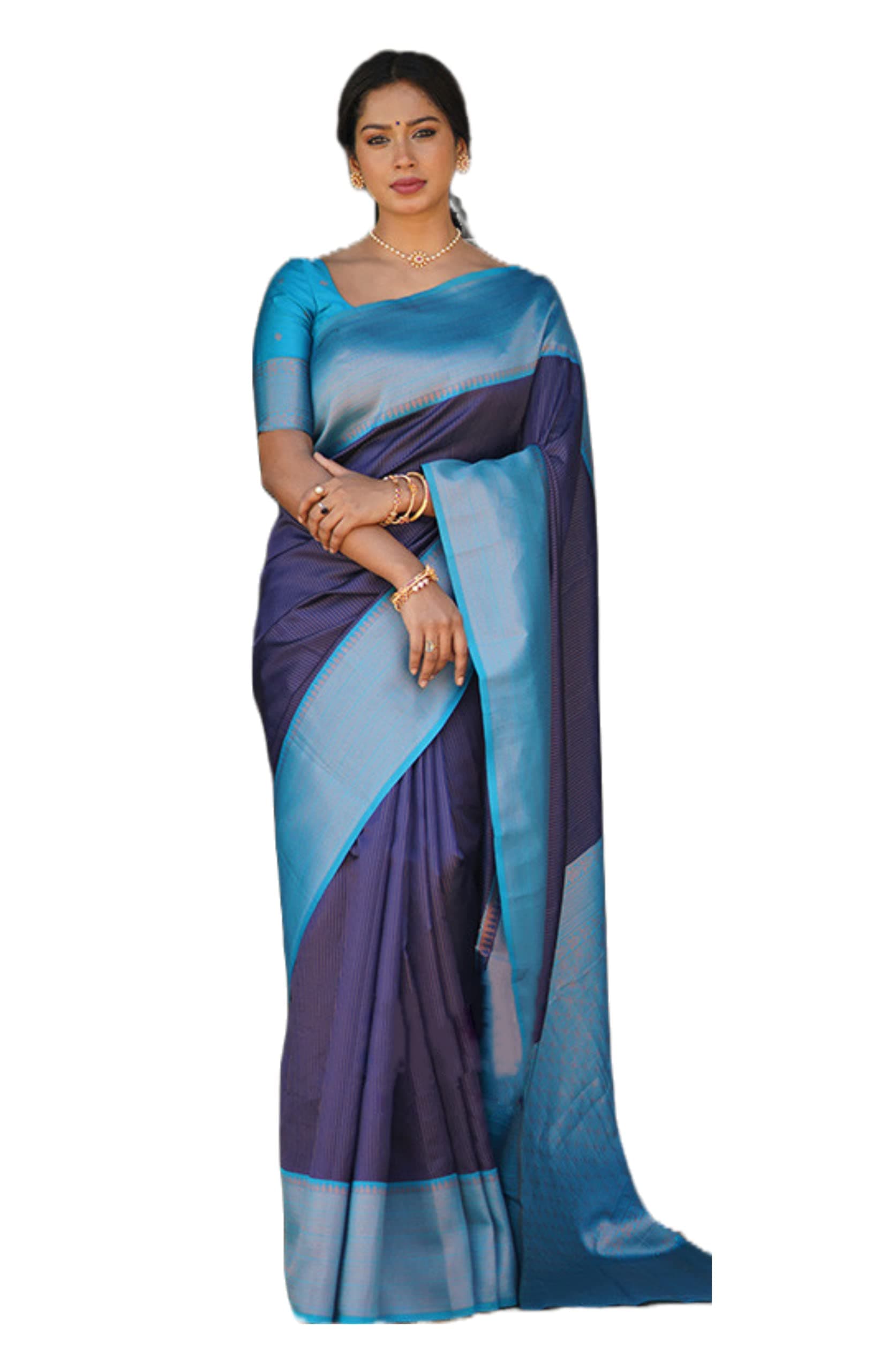 SGF11-Women's Kanjivaram Soft Lichi Silk Saree With Blouse Piece