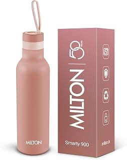 MILTON New Smarty 900 thermosteel Water Bottle 730 ml, 24 Hr Hot and Cold I Leak Proof Lid, ISI Certified I Vacuum Insulated I for Office, Gym, School | Beige