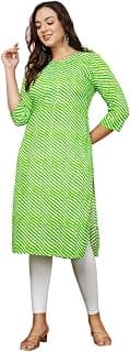 ATTiREZiLLA Women Printed laheriya Kurti for Casual