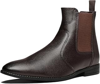 LOUIS STITCH Men's Chelsea Boots | Handcrafted | High Ankle Boot| Comfortable Formal Office & Casual Wear Shoes | Dual Tone Patina Finish LSRGCL