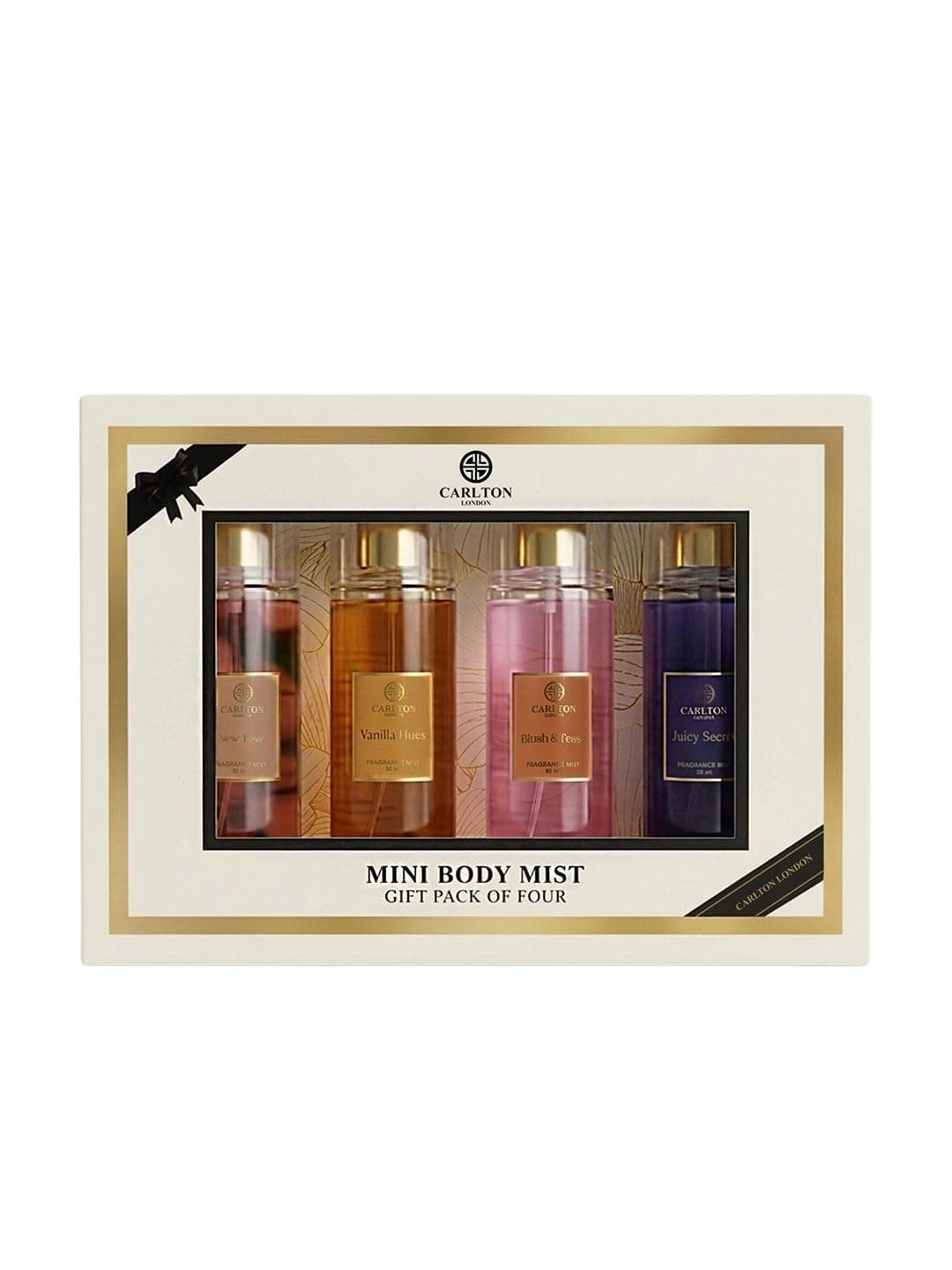 Carlton London Women Gift Set of Mini Body Mist Pack of 4 (50ml Each) | Long Lasting Premium Fragrance Combo for Women & Girls | Floral & Fresh Perfume Spray Collection | Travel Friendly Gift Set