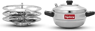 Lifelong Idli Cooker 3 Plate | 12 idlis | Stainless Steel Idli Cooker, Induction and Gas Stove Compatible Idli Maker (LLIDCKR03, Steel Silver)