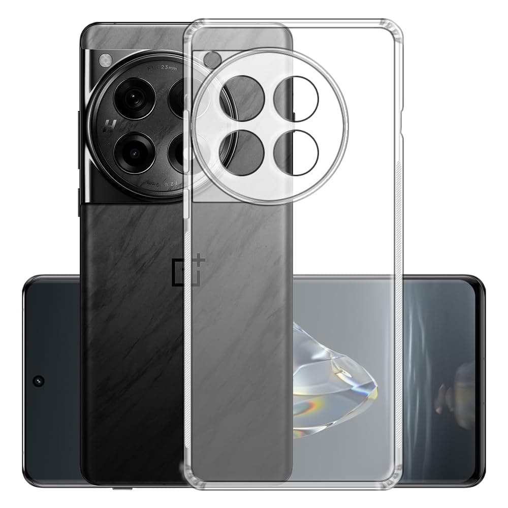 Amazon Brand-Solimo Anti Dust Plug Mobile Cover (Soft & Flexible Back case), for OnePlus 12R 5G (Clear)