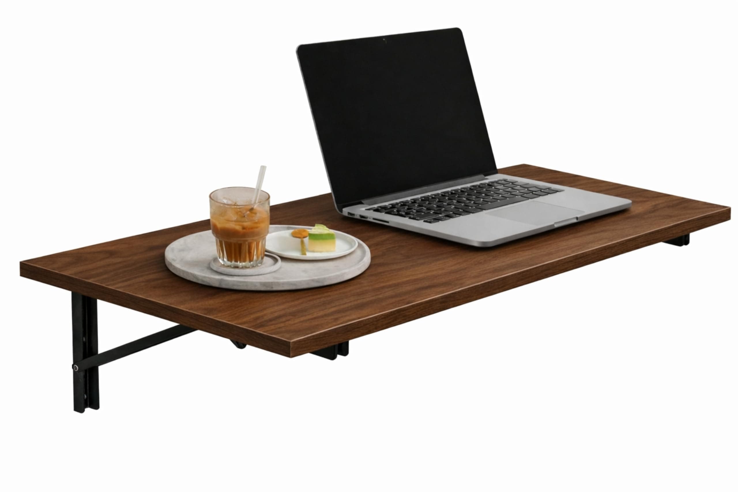 Enigmatic Woodworks Wall Mounted Folding Study Table | Space Saving Foldable Laptop Desk for Home & Office | Engineered Wood Wall Mount Table (Walnut, 80 * 40 cm)