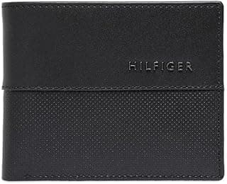 Tommy Hilfiger Men Leather RFID Protected Tuxtla Slimfold Wallet - Black, No. of Card Slot: 8