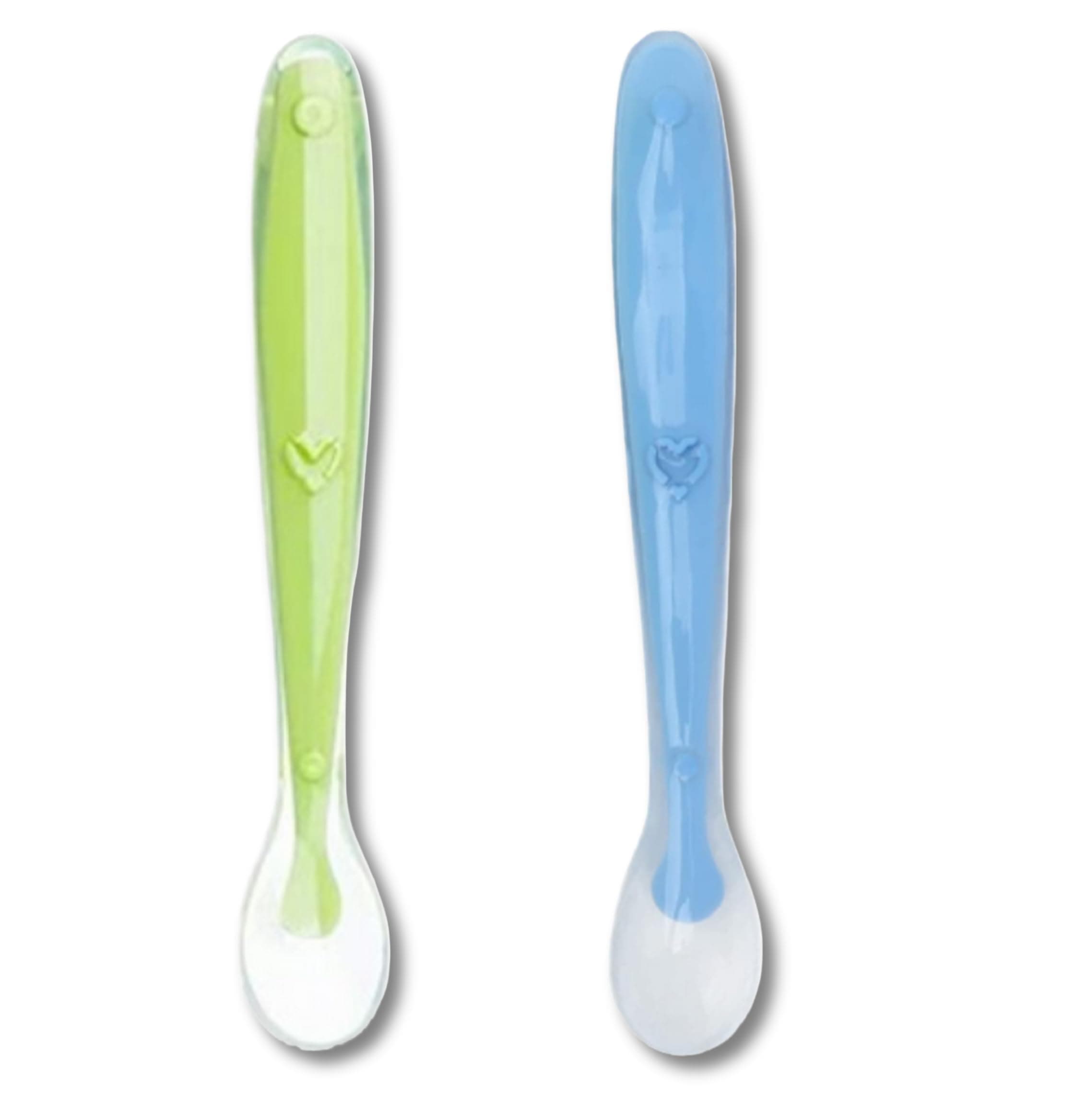 VIN Baby Feeding Spoon Set of 2 with Ultra Supple 100% Food Grade Silicone Tip, BPA Free Material, Self Feeding Utensil, Baby Weaning Spoon for Kids 4 Months+