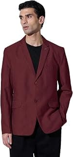SHOWOFFFF Men Solid Single Breasted Formal Blazer | Notched Lapel Full Sleeves Corduroy Blazer for Mens | Regular Fit Regular Length Blazer for Men's