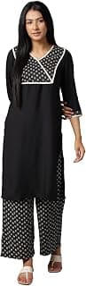 Aurelia Women Solid Crepe Kurta Set with Palazzos