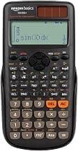 amazon basics 991ES Plus Scientific Calculator | 417 Functions | Four-Line Natural Display | Dual Power Solar & Battery | Engineering & Student Calculator | Black