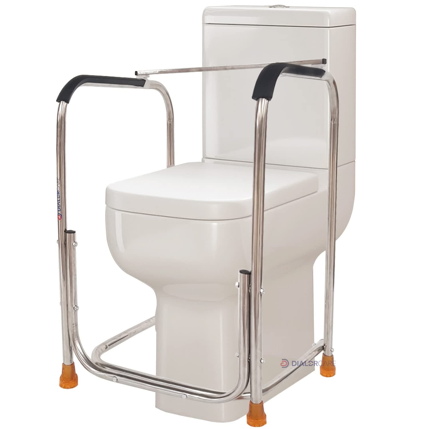 DIALDRCARE Stainless Steel Free Standing Toilet Surround Rail Frame for Handicapped Disabled Elderly Patients