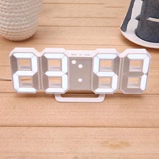 Dangfly Acrylic Digital LED Display Number Clock Table Wall Clock White (Works On Electricity) White