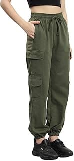 Q - RIOUS Women's Relaxed Fit Cargo Style Jogger Pants