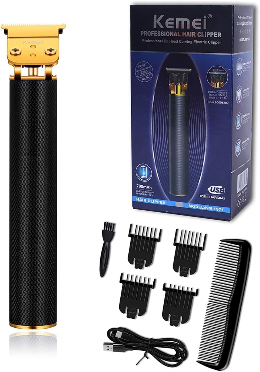SKMEI 1006 Professional Hair Clippers for Men Pro Li Outliner Grooming Beard Trimmer Shavers Close Cutting Salon Cordless Rechargeable Quiet, Black