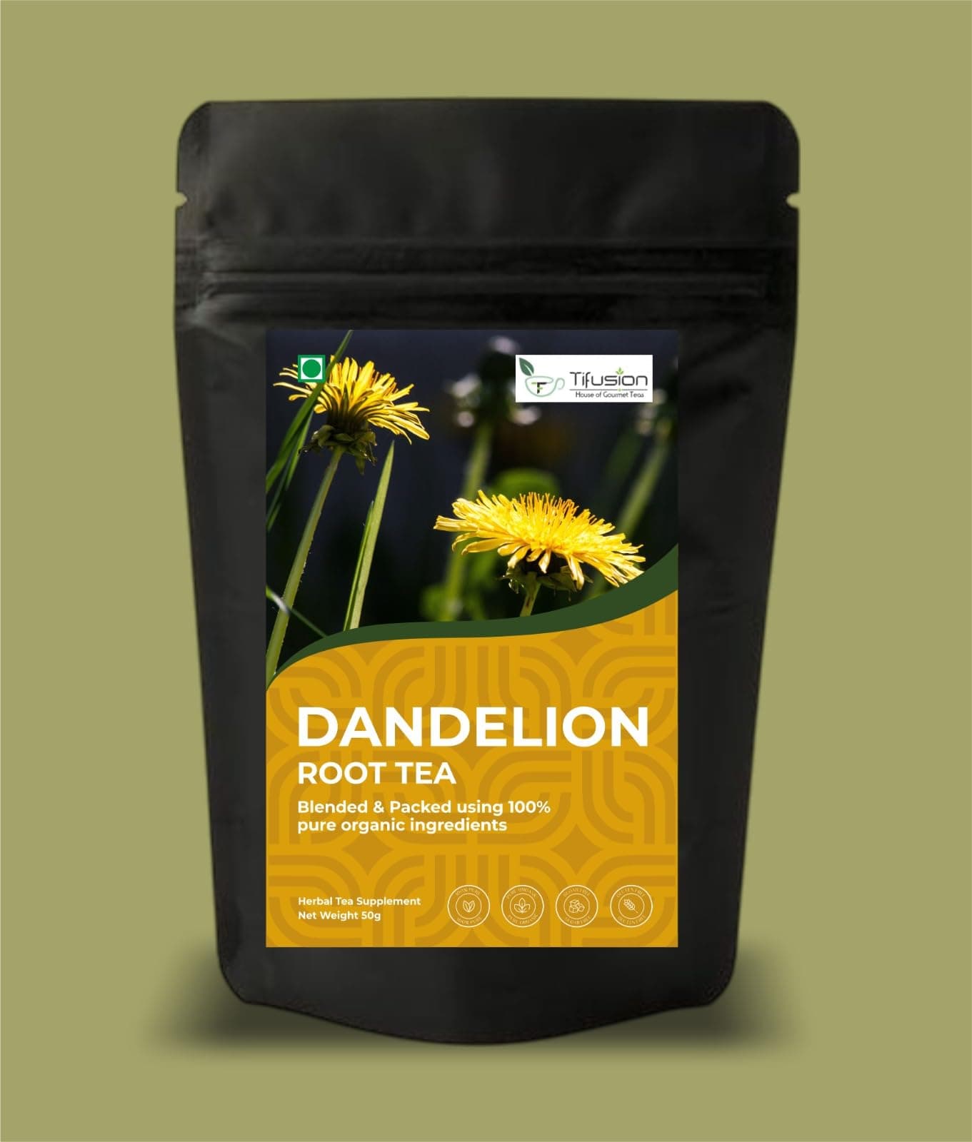 Dandelion Root Tea 50G | Ayurvedic tea for Liver, Kidney & Gallbladder Cleanse | Natural Herbal Kidney Detox & Liver Detox | Caffeine-Free Wellness Infusion ||
