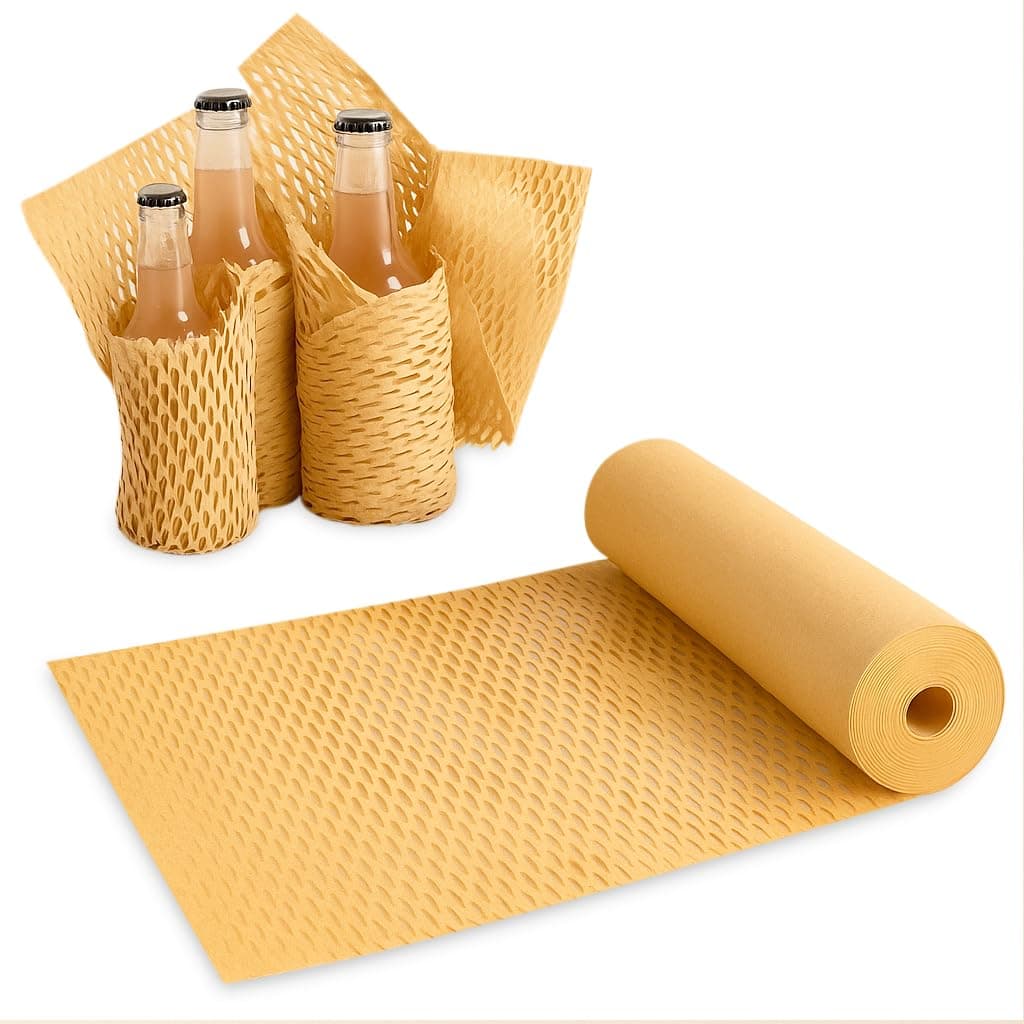 Fragile Product Honeycomb Paper Packing Roll, 15 Inch 10 Meter Packaging Roll, Protective Packaging Roll, Wrapping fragile items, lightweight & Recyclable