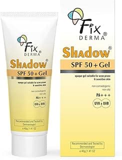 Fixderma Shadow Sunscreen SPF 50+ Gel for Oily Skin | Sunscreen for Body & Face | Broad Spectrum Protection from UVA & UVB | For Women & Men | Non Greasy & Water Resistant - 40gm