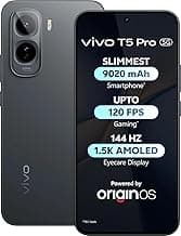 vivo T5 Pro 5G (Cosmic Black, 8GB RAM, 128GB Storage) | Snapdragon 7s Gen 4 | 50MP Camera | 9020mAh Battery | 6.83” FHD+ Display