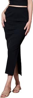 SASSAFRAS Basics Women’s Pencil – Slim Fit Ribbed Workwear Skirts