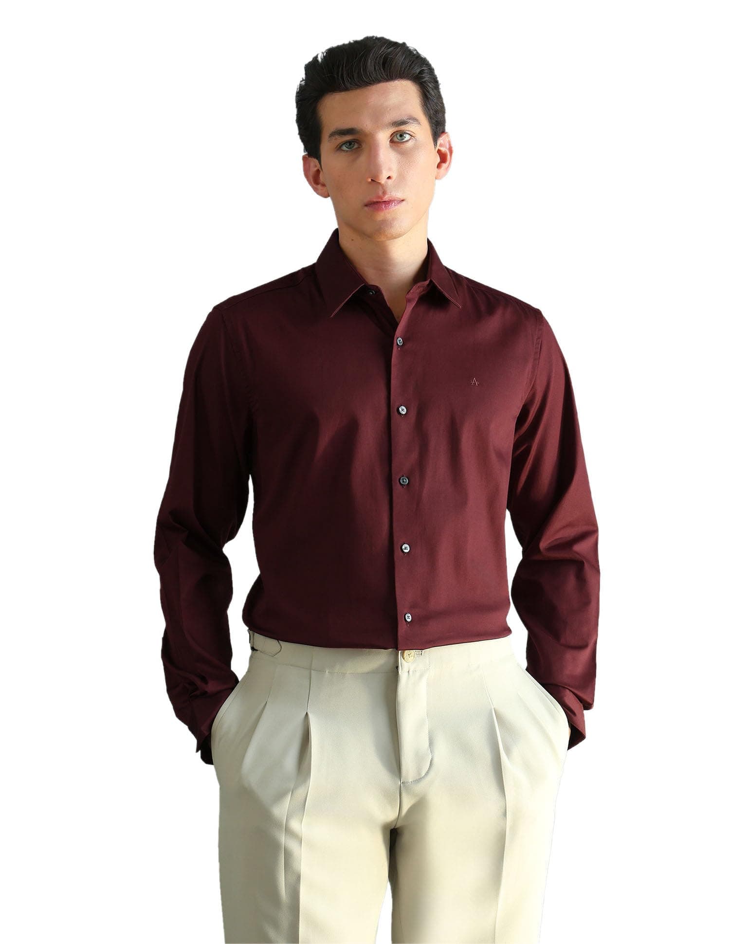 Arrow Solid Slim Fit Satin Formal Shirts for Men - Full Sleeve Shirt for Man