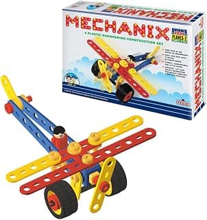 Plastic Mechanix Planes-2 STEM Toy Building and Construction Set for Boys and Girls Age 5+ Years - Multicolor
