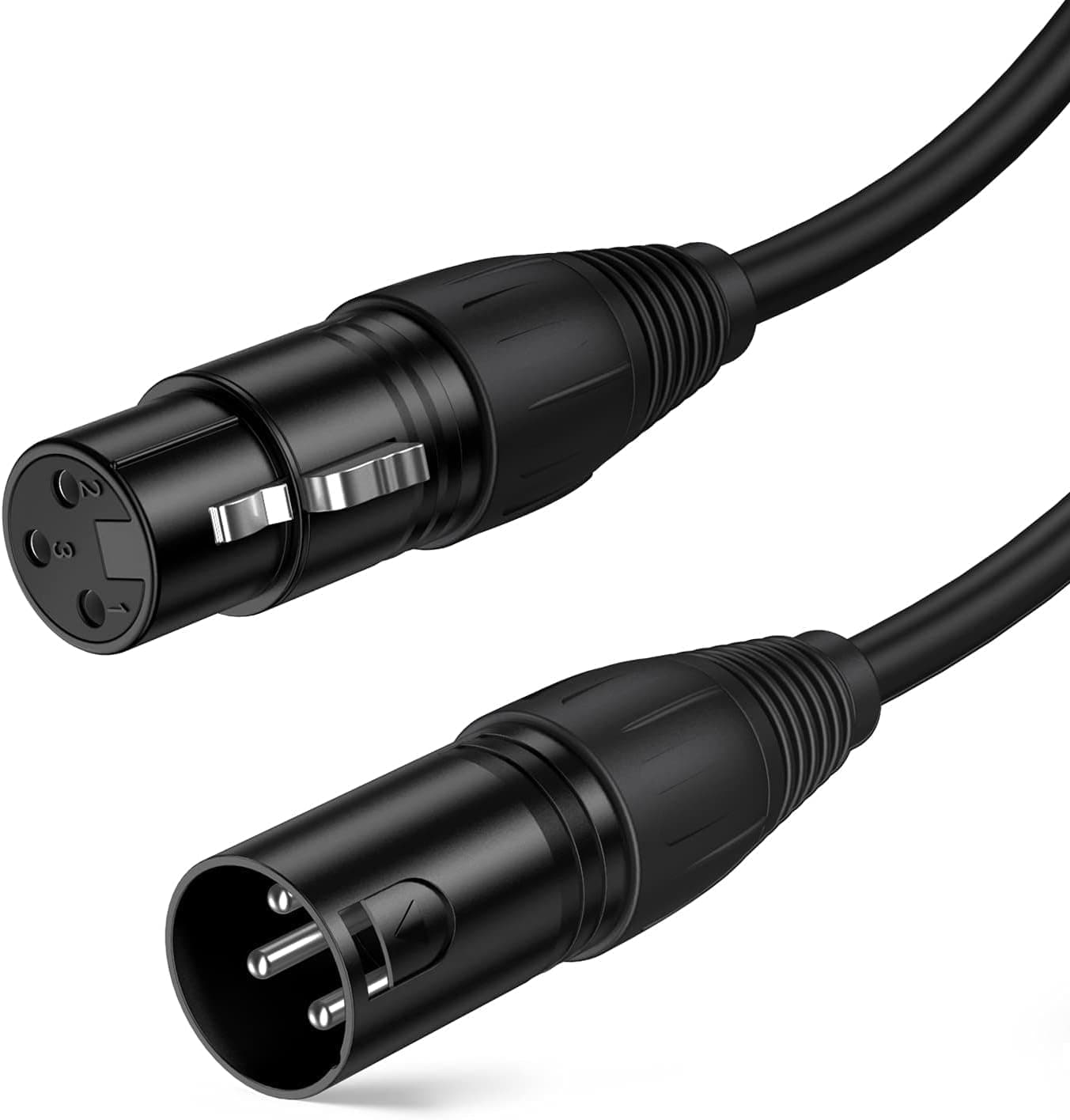 Imaginea XLR Cable, 3 Pin Male to XLR Female XLR Mic Cable Compatible with Shure SM Microphone, Behringer, Speaker Systems, Radio Station XLR Microphone Cable (6 Meter)