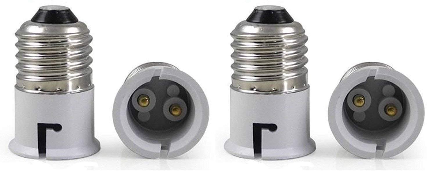 DIKANSHA® E27 to B22 Bulb Convertor Lamp Base Socket, Bulb Adapter – White (Pack of 4 Pieces)