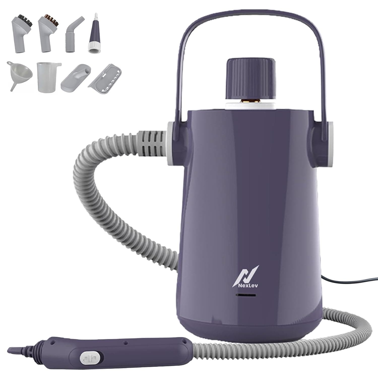 NexLev Steam Cleaner For Home | For Complete Home Kitchen Bathroom Car Sofa & Office | Steam Cleaner With 9 Accessories | 300 ML | Window Pane, Sink, Chimney Grease, Water Stain Cleaner | 1000W