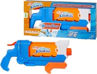 Nerf Super Soaker Flip Fill Water Blaster | 4 Spray Styles | Fast Fill | Large 890ml Water Tank | Pichkari for Outdoor Water Games | Pichkari for Holi Festival | Kids Ages 6+ | Birthday Gift for Kids