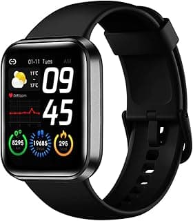 Bouncefit M I D116 Fitness Band Smart Watch for Men, Women, Boys, Girls, Kids – Single Touch Interface, Water Resistant, Workout Modes, Quick Charge Sports Smartwatch – Black