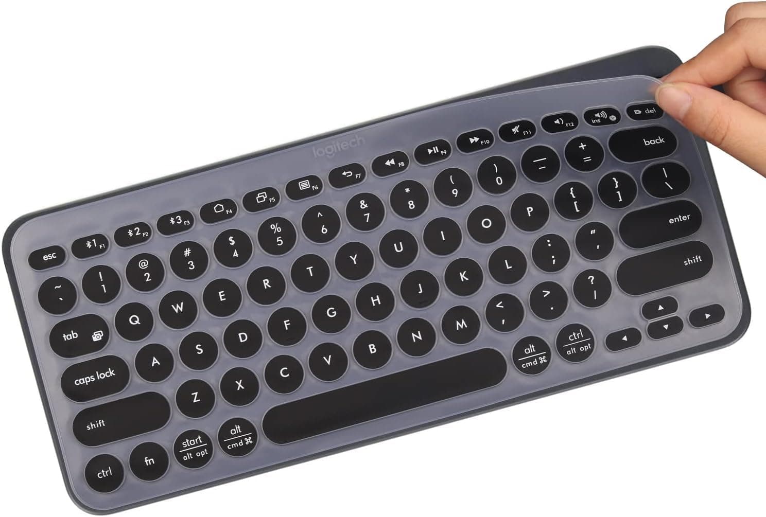 Casoshield Silicone Keyboard Cover Skin for Logitech K380 & 2023 Pebble Keys 2 K380S Combo for MAC Bluetooth Multi - Device Ultra Thin Protective Keyboard Cover Skin Black