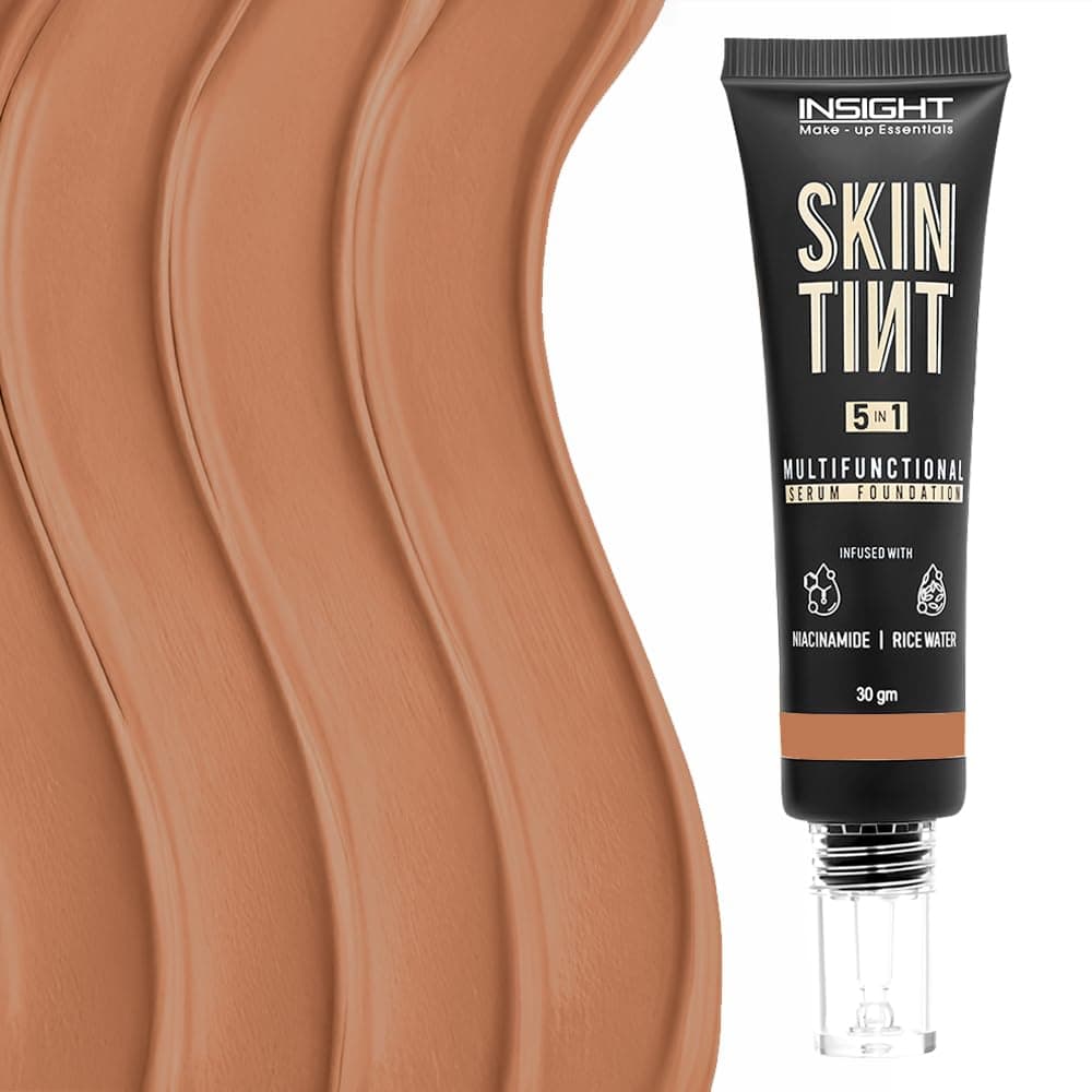 INSIGHT Skin Tint 5-in-1 Serum Foundation (30g) | SPF 20 PA++++ | Lightweight, Hydrating & Brightening with Niacinamide & Rice Water | Primer, Moisturizer & Sunscreen in One | For All Skin Types - Shade: Filter Coffee