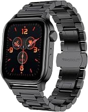 Fire-Boltt Rise Smart Watch 1.85″ with Bluetooth Calling, AI Voice Assistant, Rotating Crown, SpO2 & Heart Rate Monitor, 123 Sports Modes, IP67 Waterproof Metal Smartwatch for Men & Women - Black