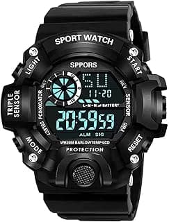 SELLORIA Digital Watch Shockproof Multi-Functional Automatic Full Black Color Strap Waterproof Digital Rubber Sports Watch for Men's Kids Watch for Boys Watch for Men Pack of-1