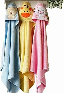 BRANDONN Ultra Soft Polar Fleece Baby Hooded Blanket with Premium Embroidery, 200 GSM All-Weather Newborn Wrapper, Bath Towel White Piping Stitch, 24 x 30 Inches, 0-6 Months, Pink, Sky, Mango