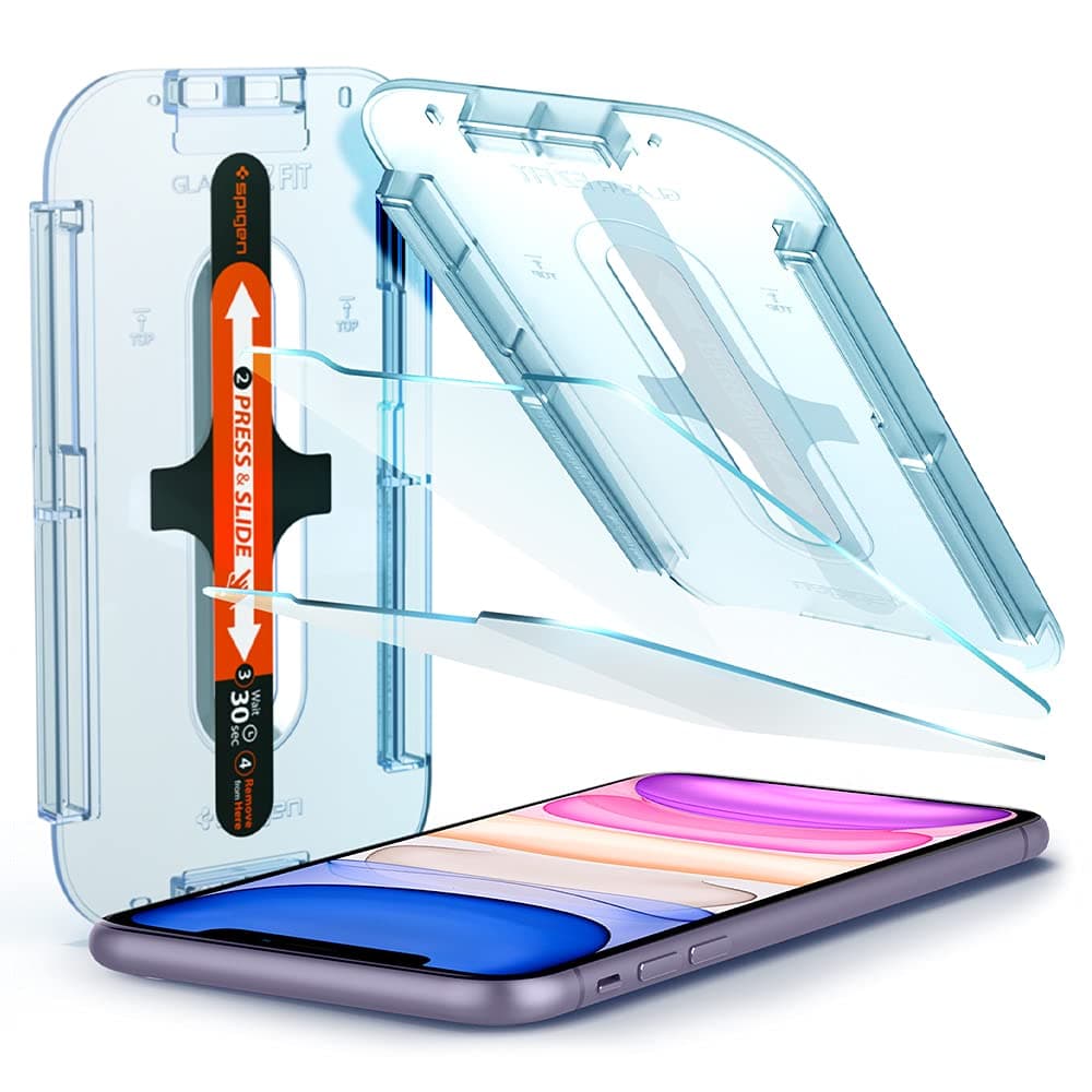 Spigen Ez Fit Tempered Glass Screen Guard For Iphone 11 / Xr - 2 Pack for Smartphone