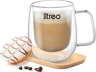 Treo by Milton Halo High Borosilicate Glass Tea & Coffee Mug Set of 1, 270 ml I Micro Wave & Refrigerator Safe I Reduced Condensation I Food Safe I Premium Gifts for Woman, Man