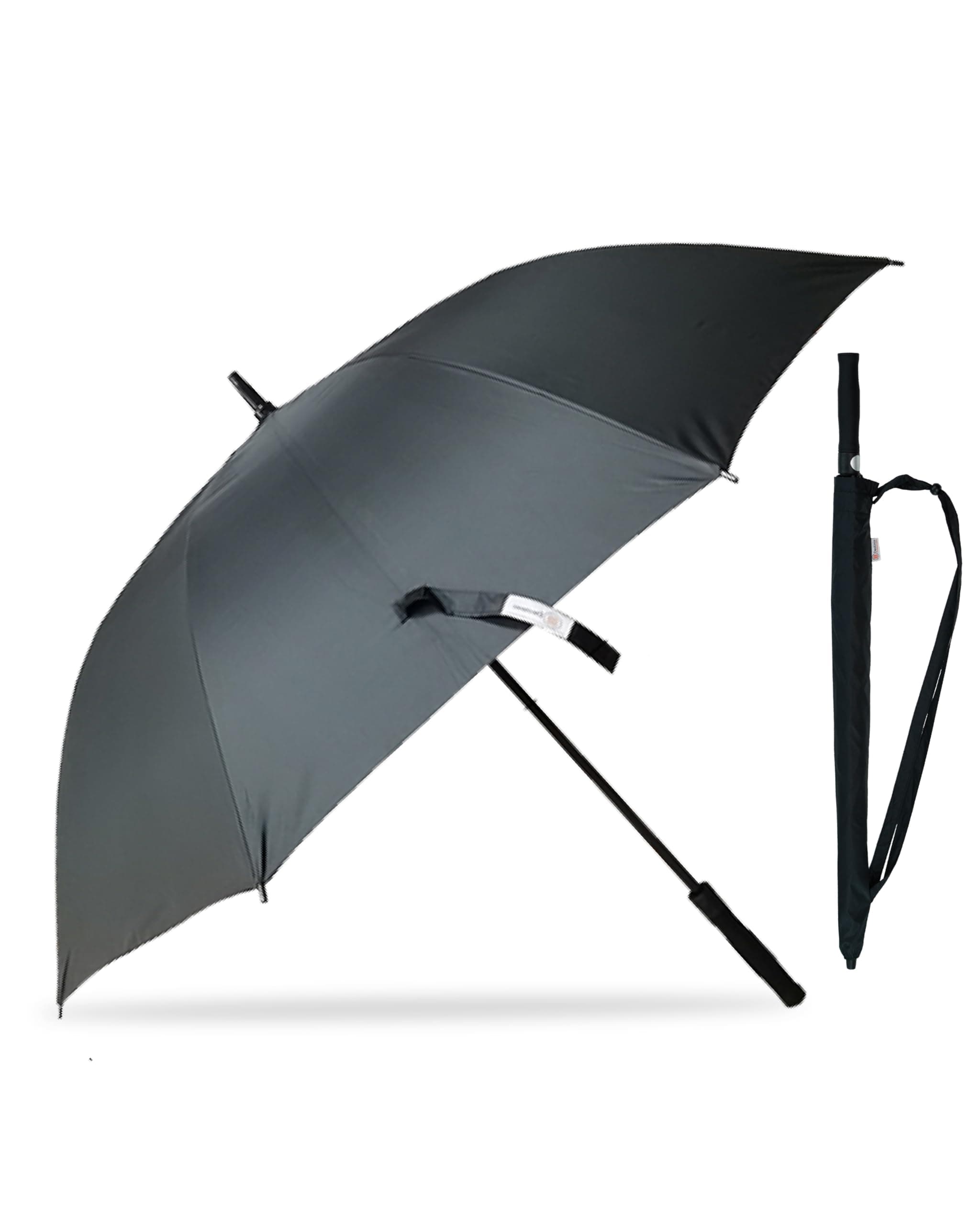 Destinio Big Umbrella for Rain | Large Family Size 54 Inch Golf, Auto Open, UPF 50+ Sun Protection, Heavy Duty Windproof Waterproof Umbrella for Men Big Size with UV Coating, Strong Fiberglass Rib Umbrellas for 2 People (Black)