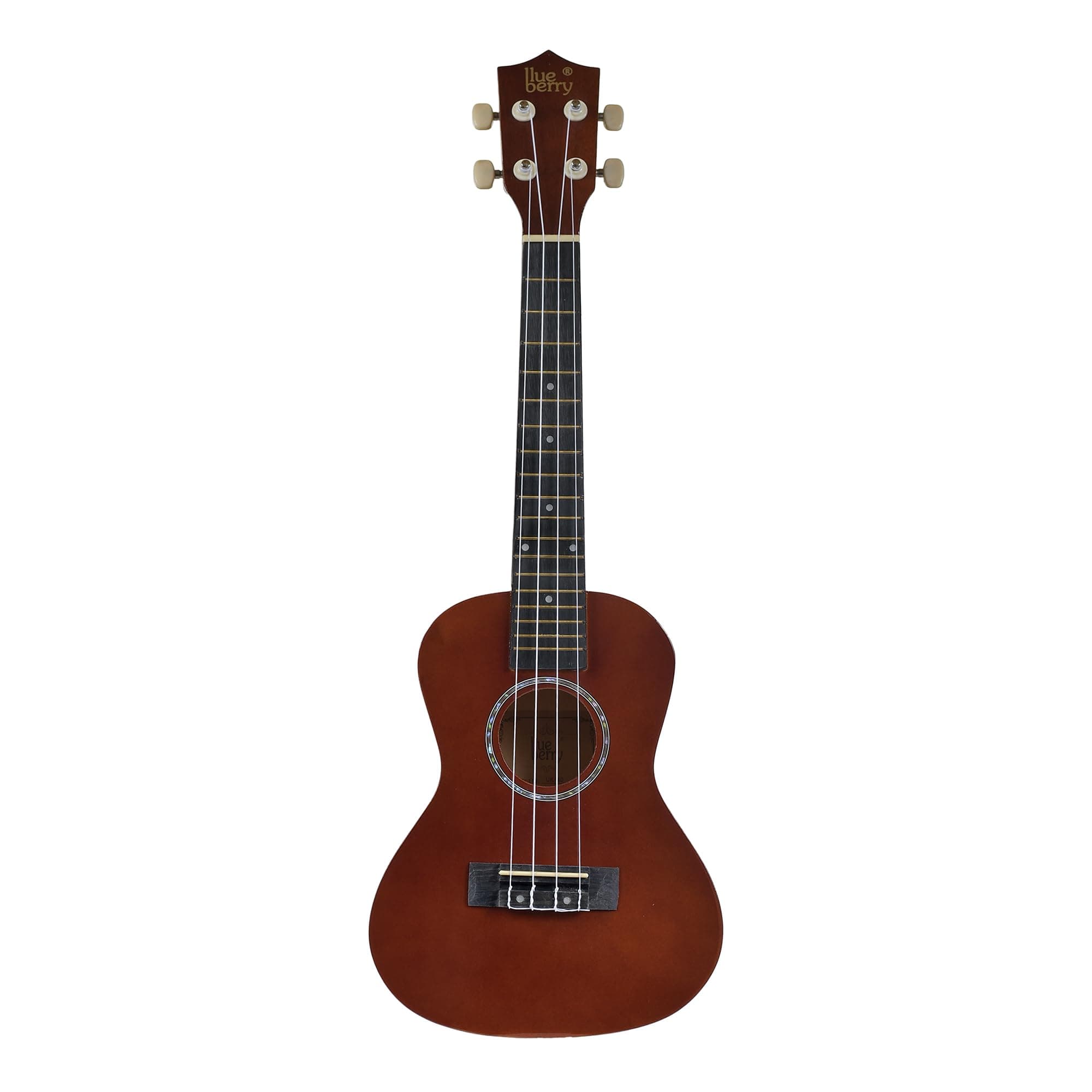 BLUEBERRY UK-40 Concert Ukulele Aquila String, Body Sapele and Mahogany, Gloss Finish With Bag and 2 Picks - 24 Inch (Maroon Brown)