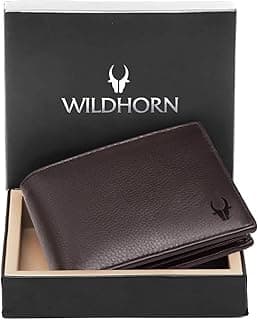 WildHorn Wallet for Men Leather Original, Mens Wallet, Leather Wallets for Men Stylish, Bi-Fold Wallets for Man, 9 Card Slots, Secret Card Slots, Coin Pocket, Gift for Mens (Brown)
