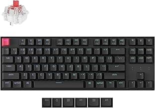 Keychron K8 QMK TKL Wireless Mechanical Keyboard with Hot-swappable Super Red Switch, Bluetooth 5.2/Wired, RGB Backlit Shine-Through PBT Keycaps for Mac/Windows/Linux (Version 2)