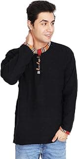 Ukal Indian Mens Summer Fashion Cotton Khadi Ethnic Shirt-Short Kurta