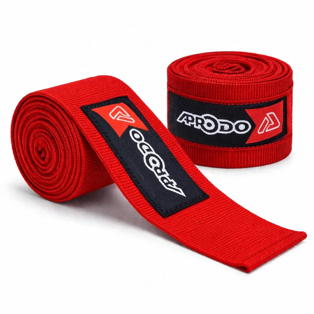 APRODO Boxing Hand Wraps Perfect Spandex Elastic Stretch for Men & Women (Red, (180") 4.50m)
