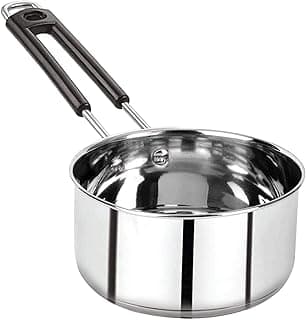 AADHIK Stainless Steel Sauce Pan, Tea Pan, Milk Pan Heavy Guage 1.5 Litre (Induction and Gas Stove Friendly), Silver