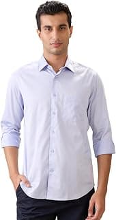 Colorplus Men Regular Fit Solid Pattern Cotton Blend Semicutaway Collar Full Sleeve Casual Shirt