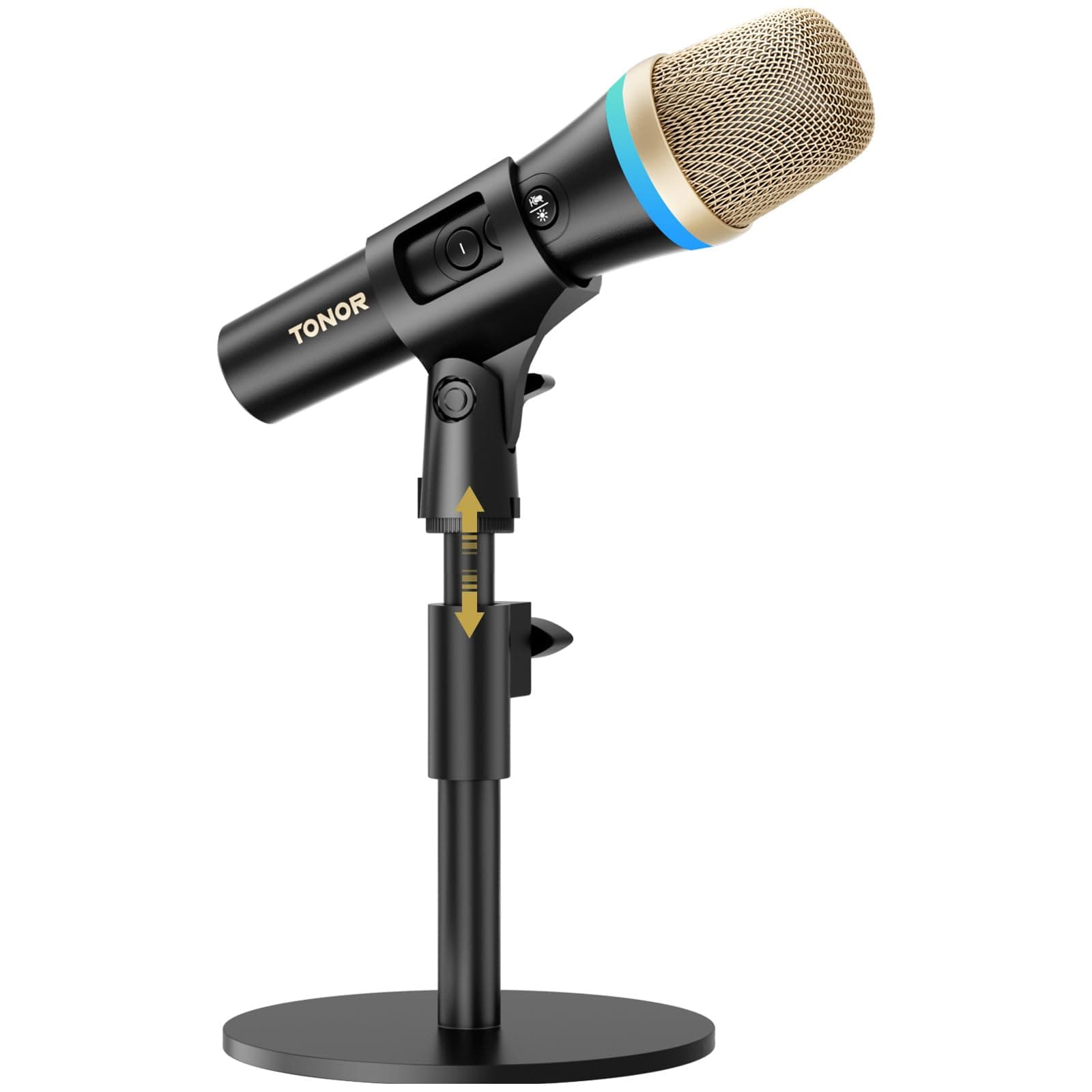 TONOR USB Dynamic Microphone for Podcast Gaming Mic with RGB for Recording, Live Streaming, YouTube, Singing, Studio, Tiktok Microfono with Quick Mute& Stand Compatible with PC/Cellphone TypeC