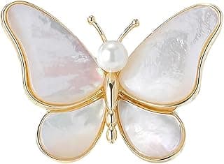 SYGA Mother-Of-Pearl Butterfly Brooches, Fashionable Clothing Accessories Pins for Women