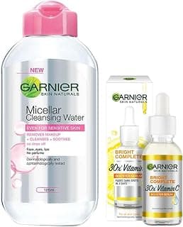 Garnier Light Complete VITAMIN C Booster Face Serum 30 ml and Garnier Skin Naturals, Micellar Cleansing Water, 125ml